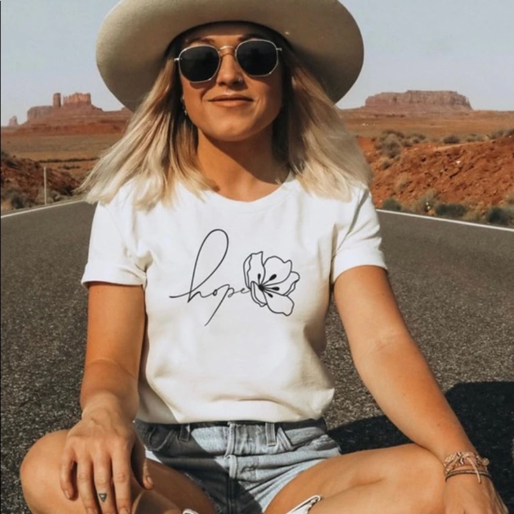 “Hope” Tee shirt.. simple and cute top. True to size . NWT